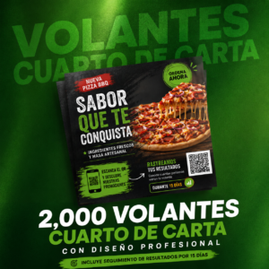 2,000 Volantes con Diseño Profesional + QR Inteligente